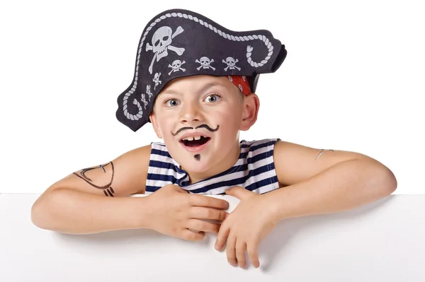 Criança vestindo em traje de pirata — Fotografia de Stock