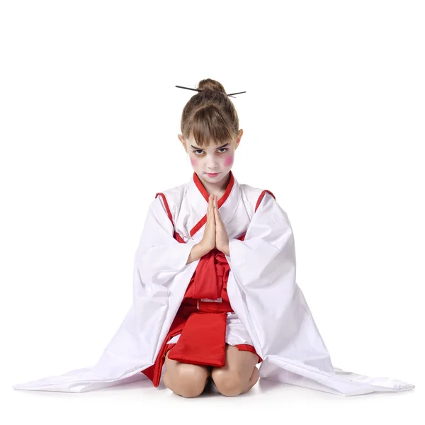 Little girl in Japanese kimono — Stockfoto