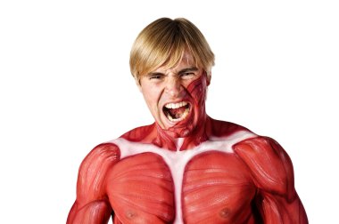 Muscle man screaming clipart