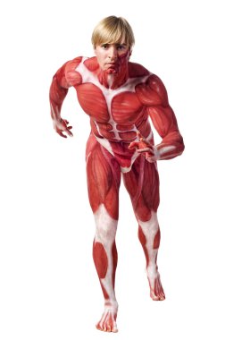 Muscle man running clipart