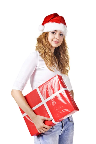 Attractive woman with nice gift Stock Picture
