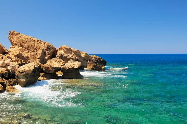 stock image Rocky shore of sea