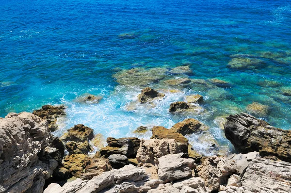 stock image Rocky shore of sea