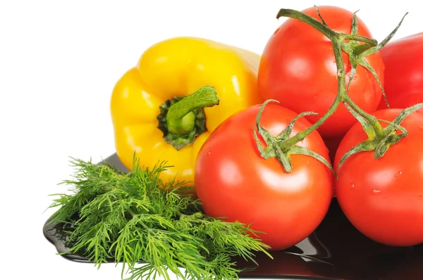 Vegetables - Tomatoes, peppers Stock Photo