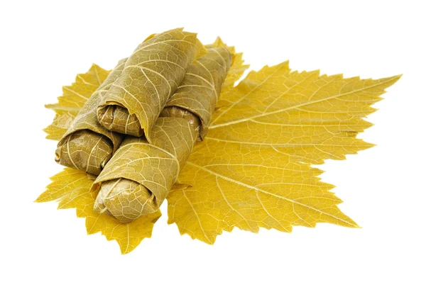 Stock image Dolma on grape leaf