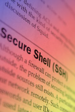 Secure shell words SSH. clipart