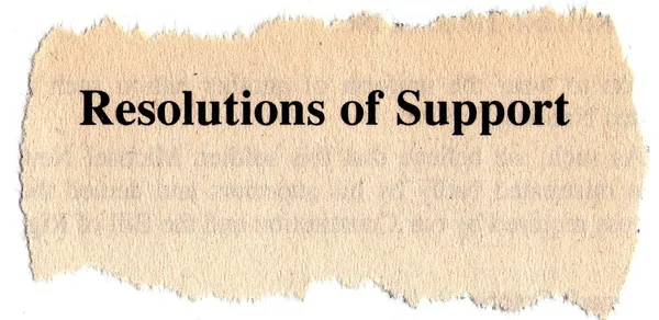 Een lege lijst met resoluties van ondersteuning. — Stockfoto