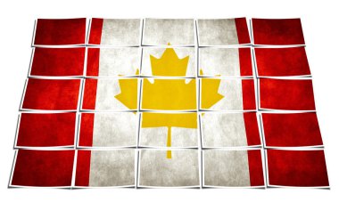 Kanadalı grunge bayrak. bir doku ile Kanada bayrağı.