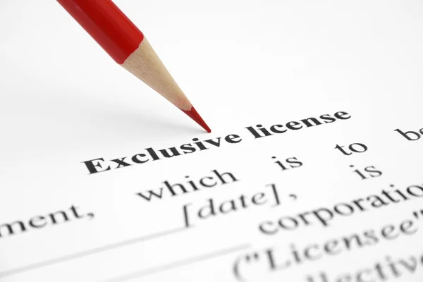 Exclusive license — Stock Photo, Image