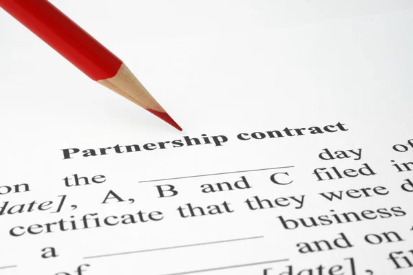 Partnerschap contract — Stockfoto