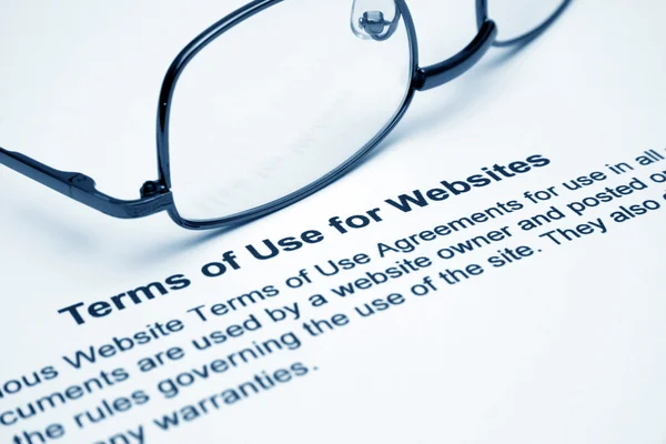 Weboldalak felhasználási feltételek — Stock Fotó