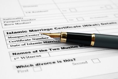 Islamic marriage certificate clipart