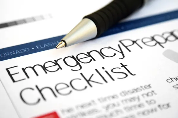Emergency checklist — Zdjęcie stockowe