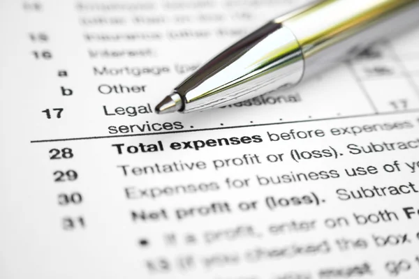 Expenses form — Stock Photo, Image