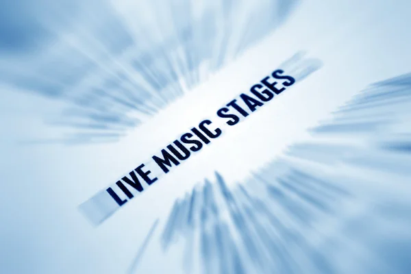 Primer plano de palabras Live Music stage — Foto de Stock