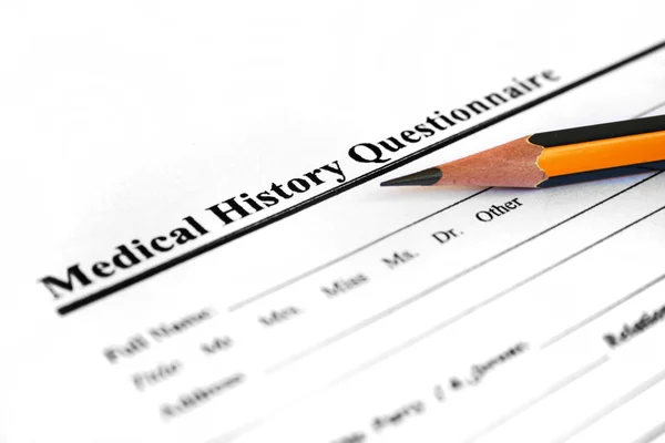 Formulário de história médica — Fotografia de Stock