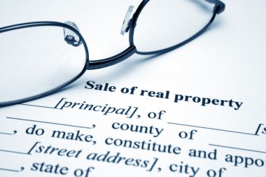 Sale of real property clipart