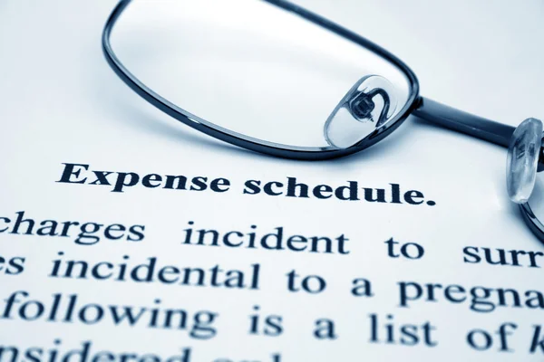 Expense schedule — Stock Photo, Image