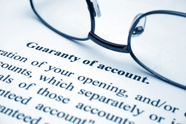 Guaranty of account — Stock Photo, Image