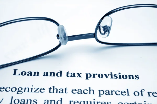 Disposições relativas a empréstimos e impostos — Fotografia de Stock