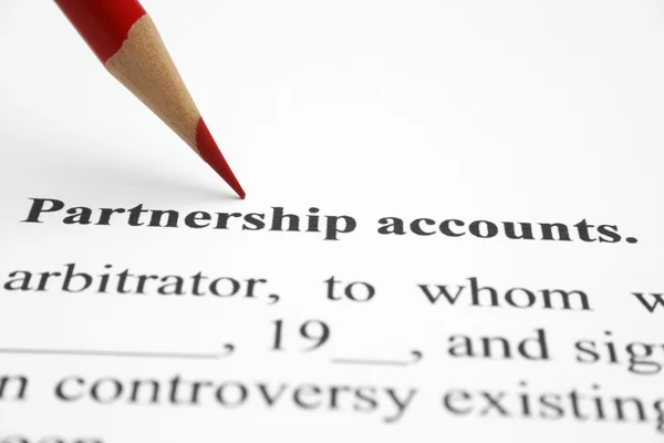 Partnership account — Stock Photo, Image