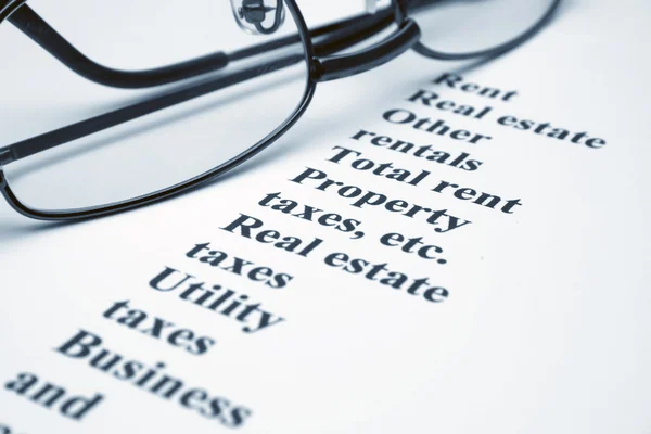 Rent, property taxes, insurance — Stock Photo, Image