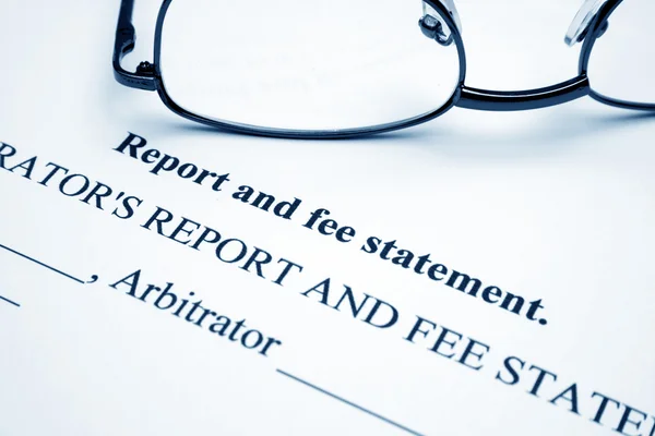 Report and fee statement — Stock Photo, Image