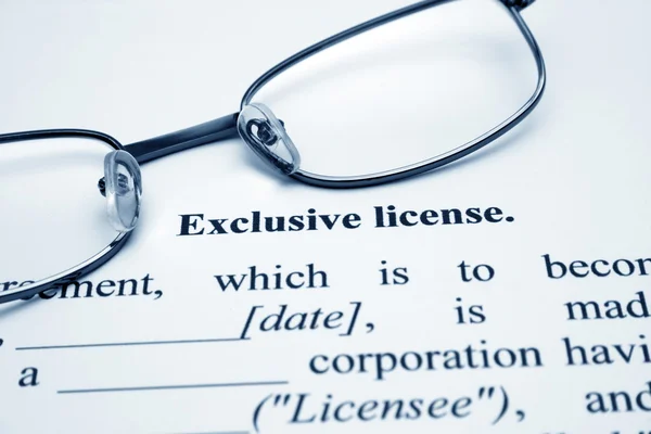 Exclusieve licentie — Stockfoto