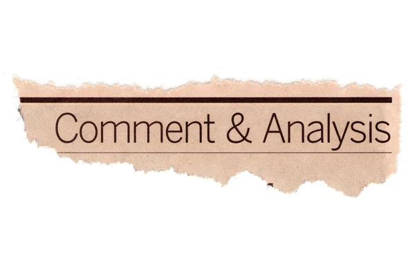 Kommentar und Analyse — Stockfoto