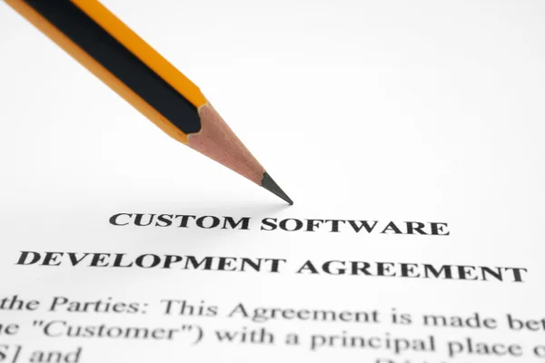 Software development agreement — Stock Photo, Image