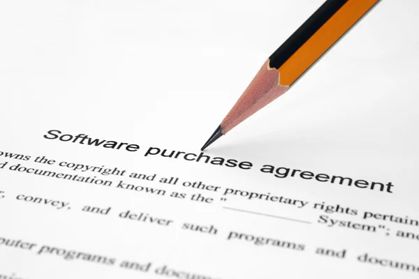 Kupní smlouva k softwaru — Stock fotografie