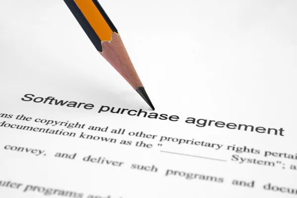 Umowa zakupu oprogramowania — Zdjęcie stockowe