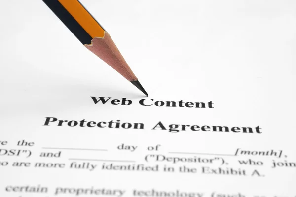 Web bescherming overeenkomst — Stockfoto