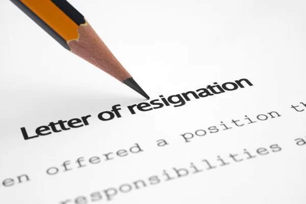 Letter of resignation — Stock Photo, Image