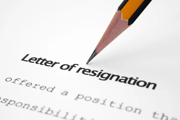 Carta de demissão — Fotografia de Stock