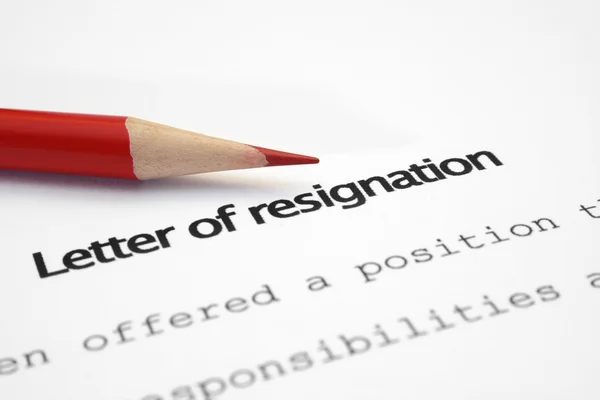 List w sprawie rezygnacji — Zdjęcie stockowe