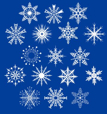Rounded decorative snowflakes clipart