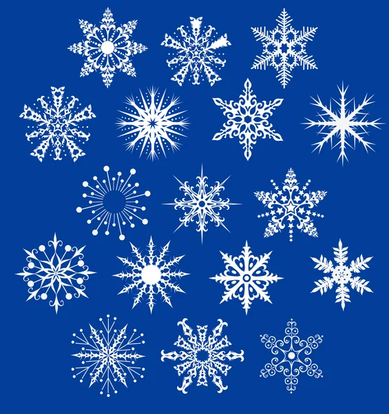 Rundade dekorativa snöflingorna — Stock vektor