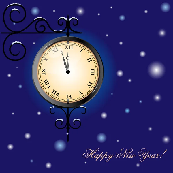 Nya året klocka — Stock vektor