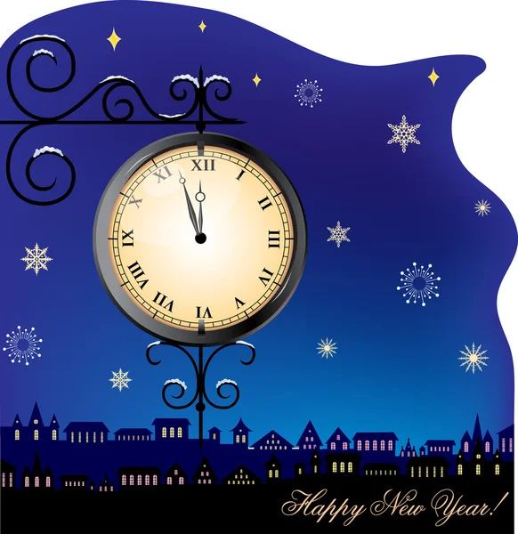 Новий рік годинник — стоковий вектор