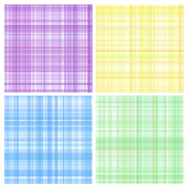 Set of pastel stripes plaid clipart