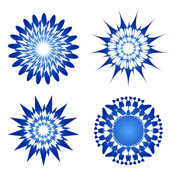 Tatouage d'ornement spirographe bleu — Image vectorielle