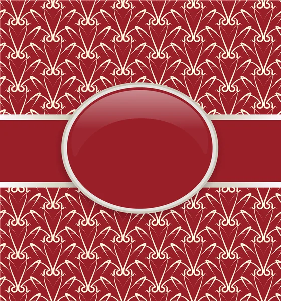 Художня ретро червона прикрашена обкладинка — стоковий вектор