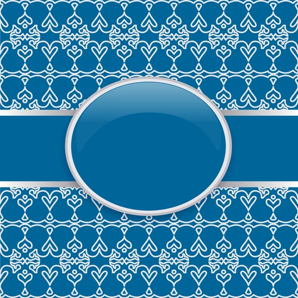 Copertina decorata blu retrò — Vettoriale Stock