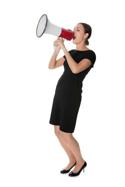 Young woman making a announcement — Stock Photo, Image