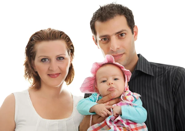 Portrait of young couple with their adorable kid — Stock Photo, Image