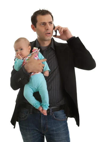 Businesman with his baby girl — Stock Photo, Image