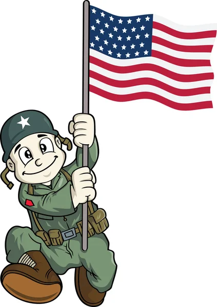 Soldado americano — Vector de stock
