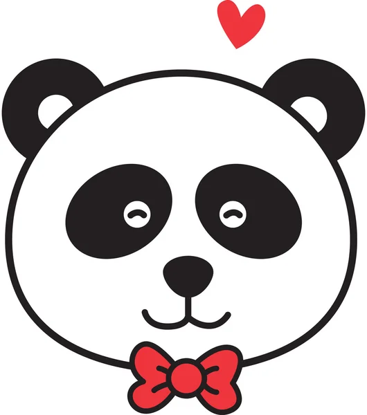 Cute panda falling in love — Stock Vector