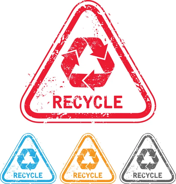 Grunge recycle etiket — Stockvector